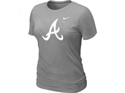 Women MLB Atlanta Braves Heathered NEW L.Grey Blended T-Shirt