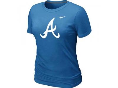 Women MLB Atlanta Braves Heathered NEW L.blue Blended T-Shirt