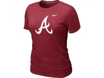 Women MLB Atlanta Braves Heathered NEW Red Blended T-Shirt