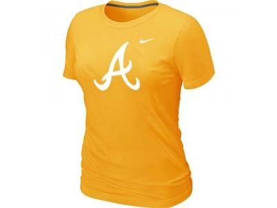 Women MLB Atlanta Braves Heathered NEW Yellow Blended T-Shirt