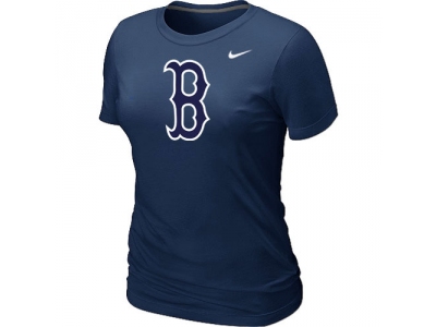 Women MLB Boston Red Sox Heathered NEW D.Blue Blended T-Shirt