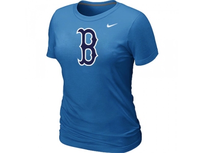 Women MLB Boston Red Sox Heathered NEW L.blue Blended T-Shirt
