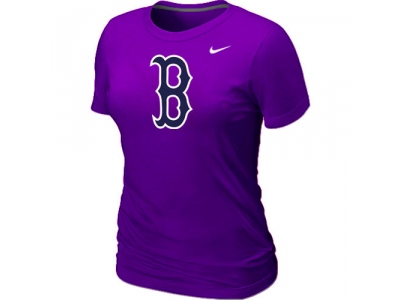 Women MLB Boston Red Sox Heathered NEW Purple Blended T-Shirt