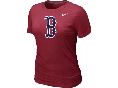 Women MLB Boston Red Sox Heathered NEW Red Blended T-Shirt