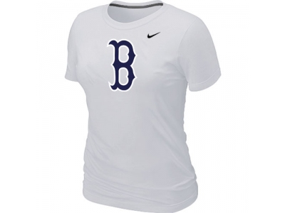 Women MLB Boston Red Sox Heathered NEW White Blended T-Shirt