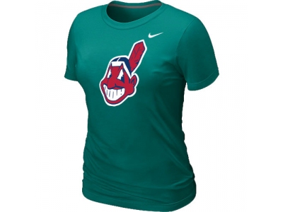 Women MLB Cleveland Indians Heathered NEW L.Green Blended T-Shirt