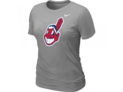 Women MLB Cleveland Indians Heathered NEW L.Grey Blended T-Shirt