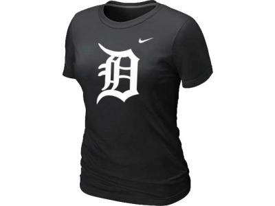 Women MLB Detroit Tigers Heathered Black NEW Blended T-Shirt