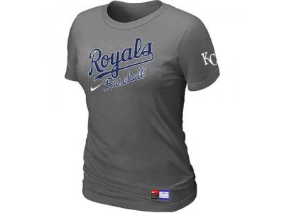 Women MLB Kansas City Royals D.Grey NEW Short Sleeve Practice T-Shirt