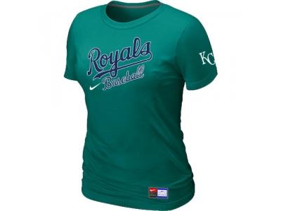 Women MLB Kansas City Royals L.Green NEW Short Sleeve Practice T-Shirt