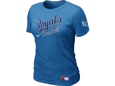 Women MLB Kansas City Royals L.blue NEW Short Sleeve Practice T-Shirt