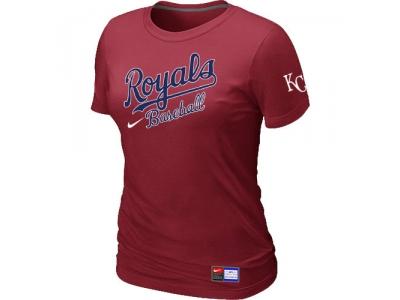 Women MLB Kansas City Royals Red NEW Short Sleeve Practice T-Shirt