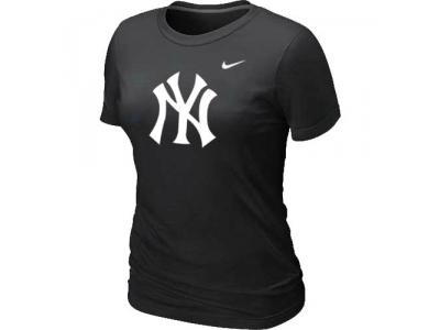 Women MLB New York Yankees Heathered Black NEW Blended T-Shirt