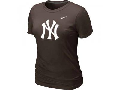 Women MLB New York Yankees Heathered Brown NEW Blended T-Shirt
