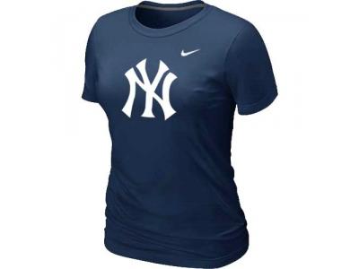 Women MLB New York Yankees Heathered D.Blue NEW Blended T-Shirt