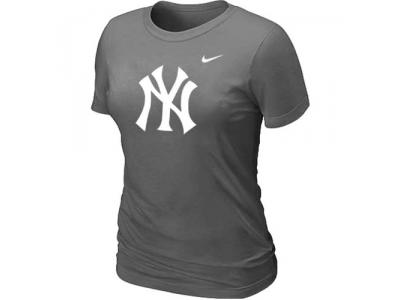 Women MLB New York Yankees Heathered D.Grey NEW Blended T-Shirt