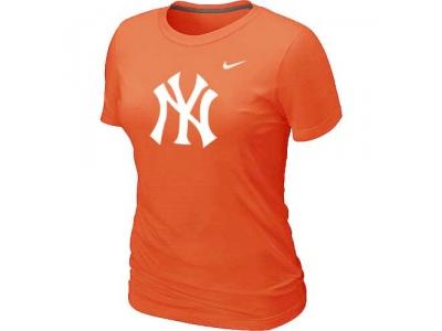 Women MLB New York Yankees Heathered Orange NEW Blended T-Shirt