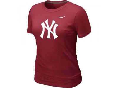 Women MLB New York Yankees Heathered Red NEW Blended T-Shirt