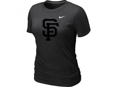 Women MLB San Francisco Giants Heathered Black NEW Blended T-Shirt