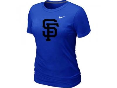 Women MLB San Francisco Giants Heathered Blue NEW Blended T-Shirt
