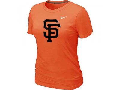 Women MLB San Francisco Giants Heathered Orange NEW Blended T-Shir