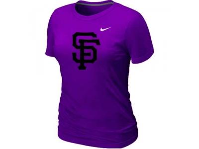 Women MLB San Francisco Giants Heathered Purple NEW Blended T-Shirt