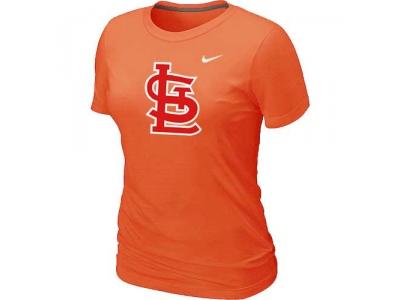 Women MLB St.Louis Cardinals Heathered Orange NEW Blended T-Shirt