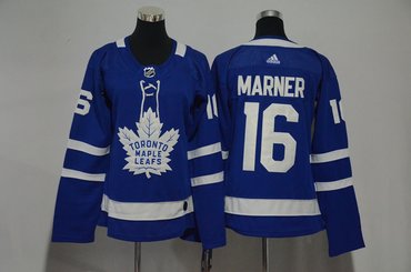 Women Maple Leafs 16 Mitch Marner Blue Adidas Jersey