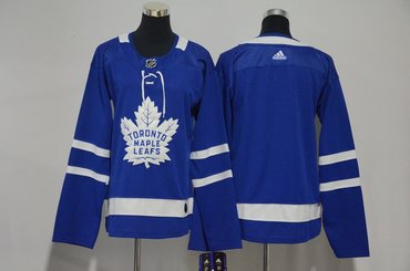 Women Maple Leafs Blank Blue Adidas Jersey