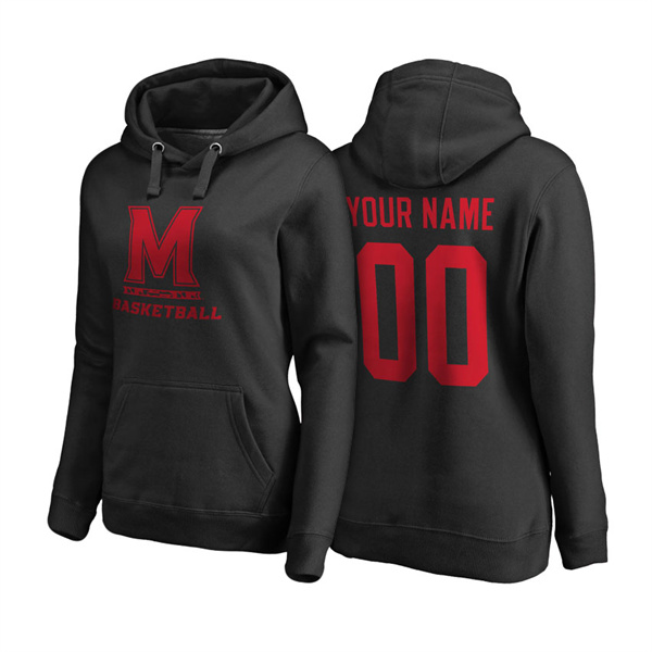 Women Maryland Terrapins Black Custom Name And Number Basketball Hoodie Women's Hoodie Women Maryland Terrapins Black Custom Name And Number Basketball Hoodie