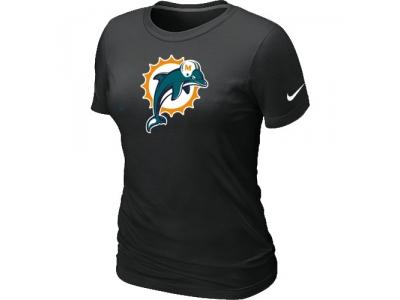 Women Miami Dolphins Black Logo T-Shirt