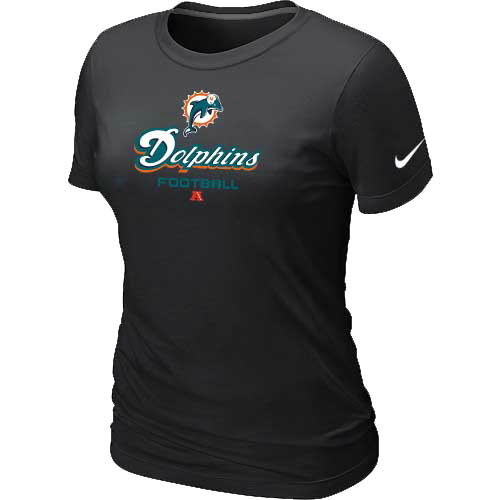 Women Miami Dolphins Black T-Shirt
