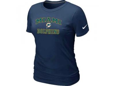 Women Miami Dolphins Heart & Soul D.Blue T-Shirt