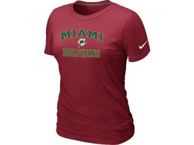 Women Miami Dolphins Heart & Soul Red T-Shirt
