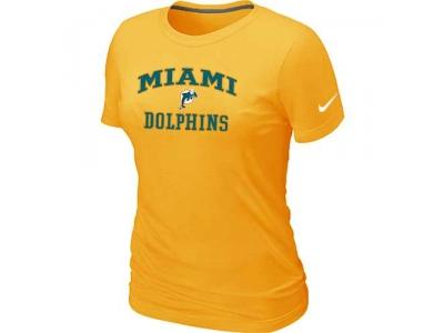 Women Miami Dolphins Heart & Soul Yellow T-Shirt