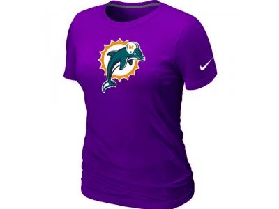 Women Miami Dolphins Purple Logo T-Shirt