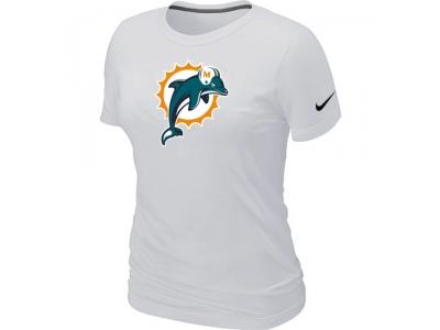 Women Miami Dolphins White Logo T-Shirt