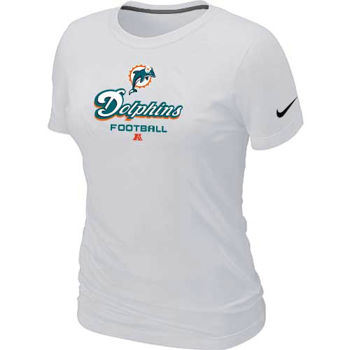 Women Miami Dolphins White T-Shirt