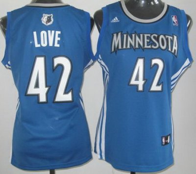 Women Minnesota Timberwolves 42 Kevin Love Blue Swingman NBA Jerseys