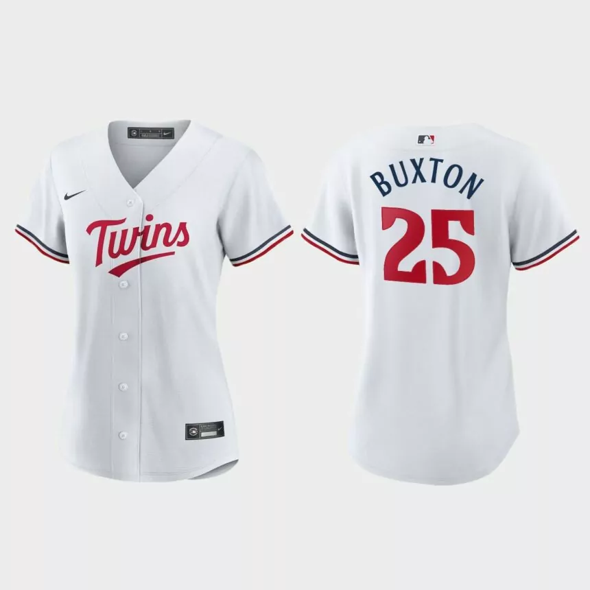 Women Minnesota Twins Byron Buxton White Replica Home Jersey