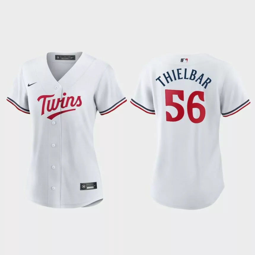 Women Minnesota Twins Caleb Thielbar White Replica Home Jersey