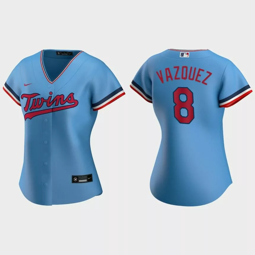Women Minnesota Twins Christian Vazquez Light Blue Replica Jersey
