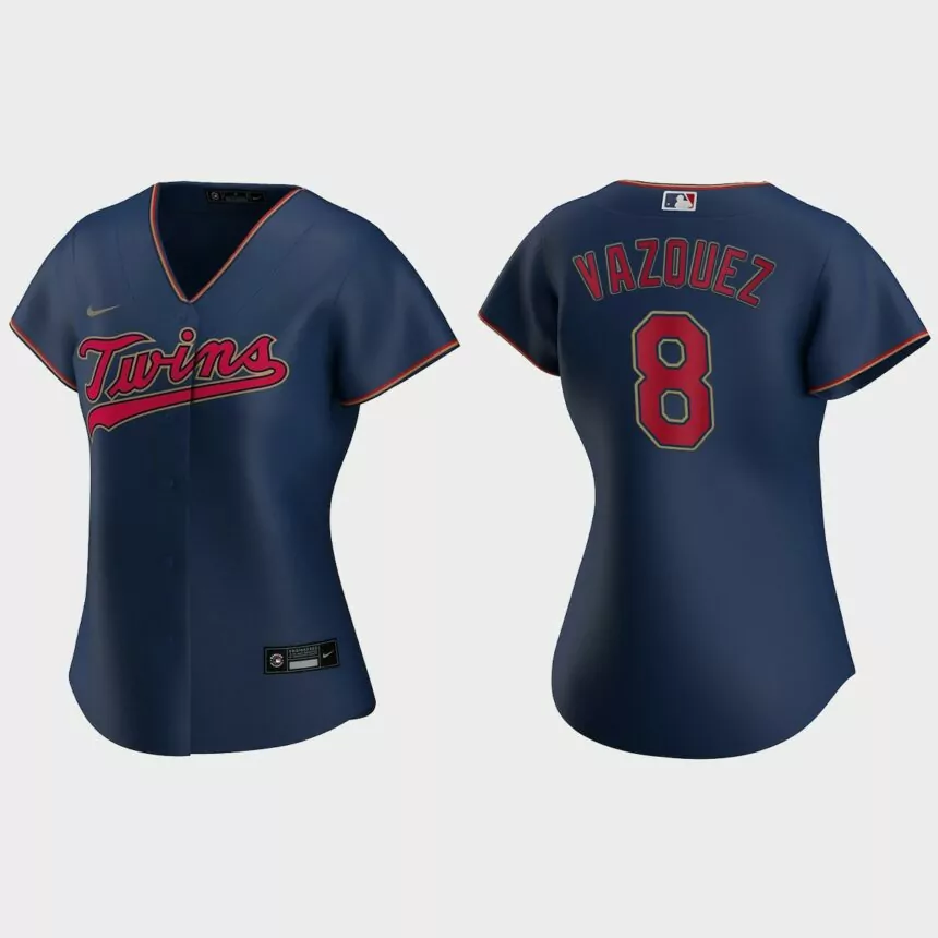 Women Minnesota Twins Christian Vazquez Navy Replica Jersey