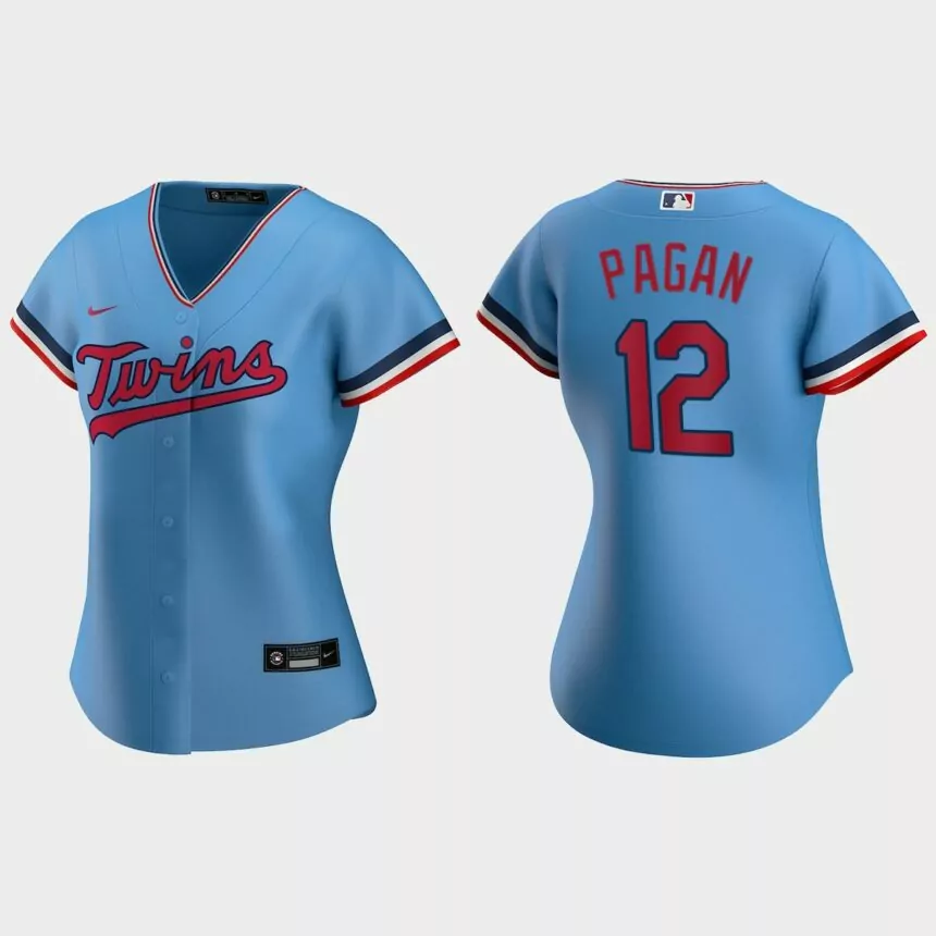 Women Minnesota Twins Emilio Pagan Light Blue Replica Jersey