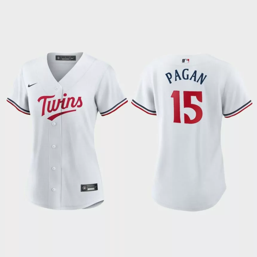 Women Minnesota Twins Emilio Pagan White Replica Home Jersey