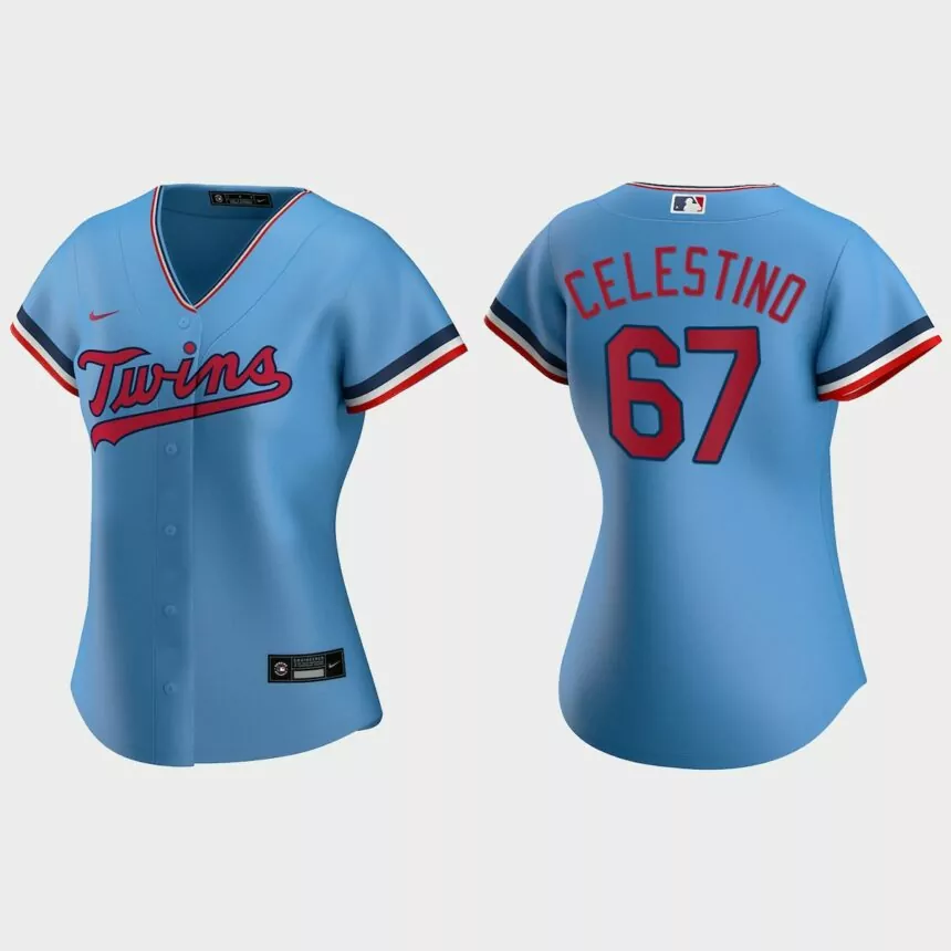 Women Minnesota Twins Gilberto Celestino Light Blue Replica Jersey