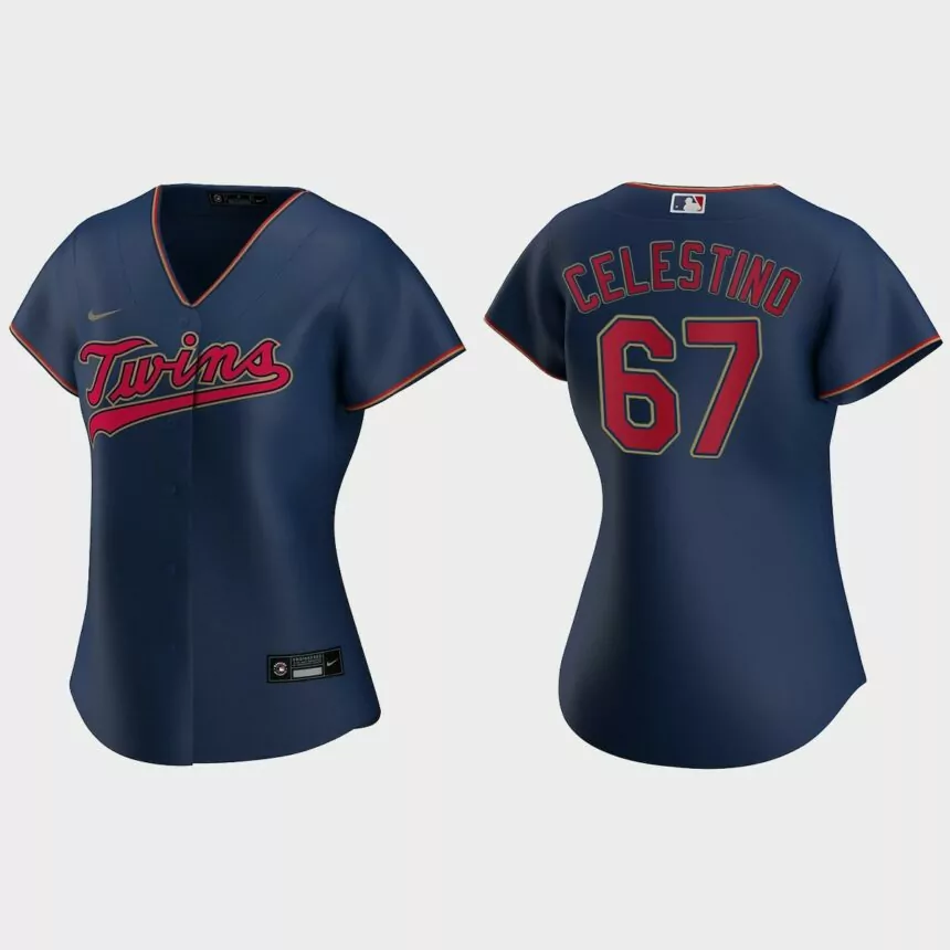 Women Minnesota Twins Gilberto Celestino Navy Replica Jersey