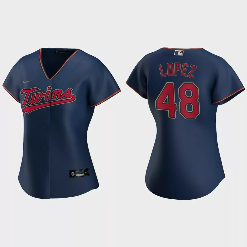 Women Minnesota Twins Jorge Lopez Navy Replica Jersey
