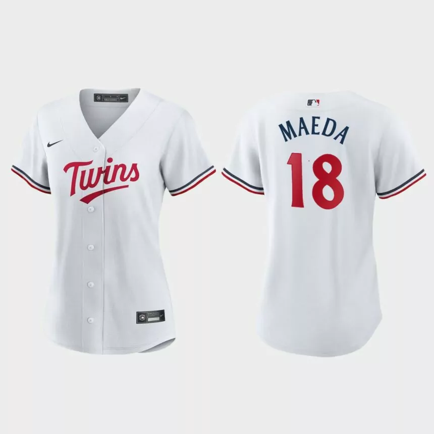 Women Minnesota Twins Kenta Maeda White Replica Home Jersey