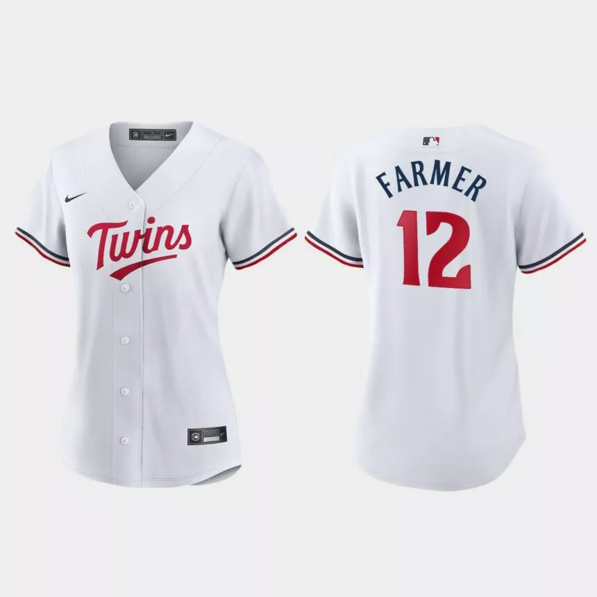 Women Minnesota Twins Kyle Farmer White Replica Home Jersey